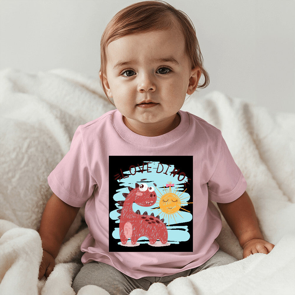 Love Dino - Baby Jersey Tee Front Print