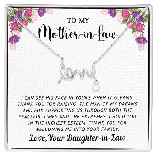 Mother-in-law Scripted Love Necklace