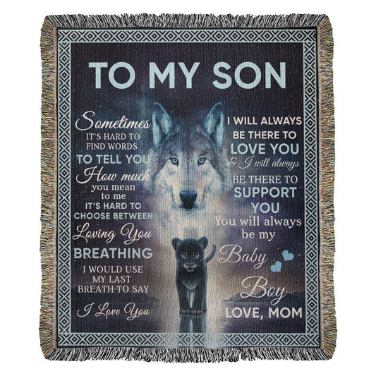 To My Son Blanket - Gift From Mom - Heirloom Woven Blanket