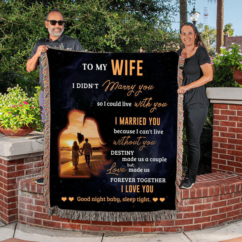 To My Wife - Blanket From Husband - Heirloom Woven Blanket