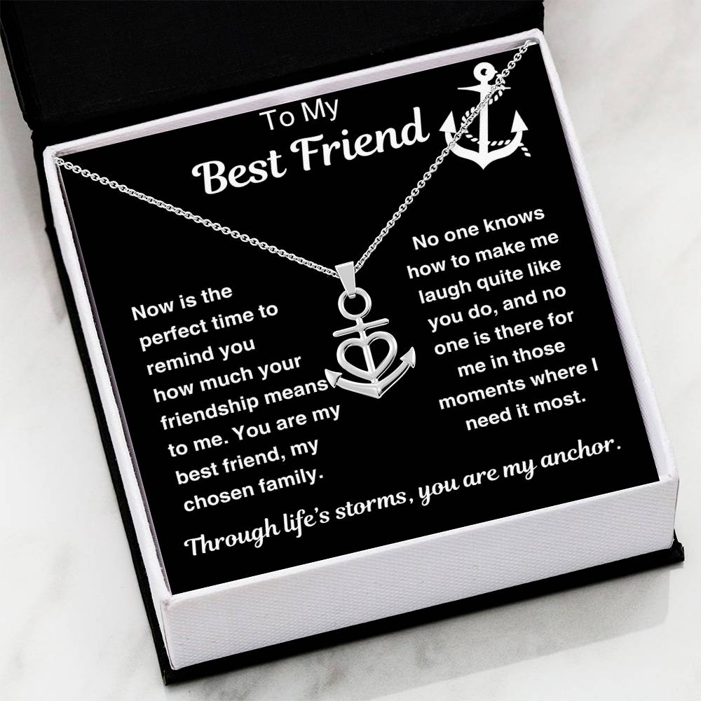 Best Friend Anchor Pendant Necklace