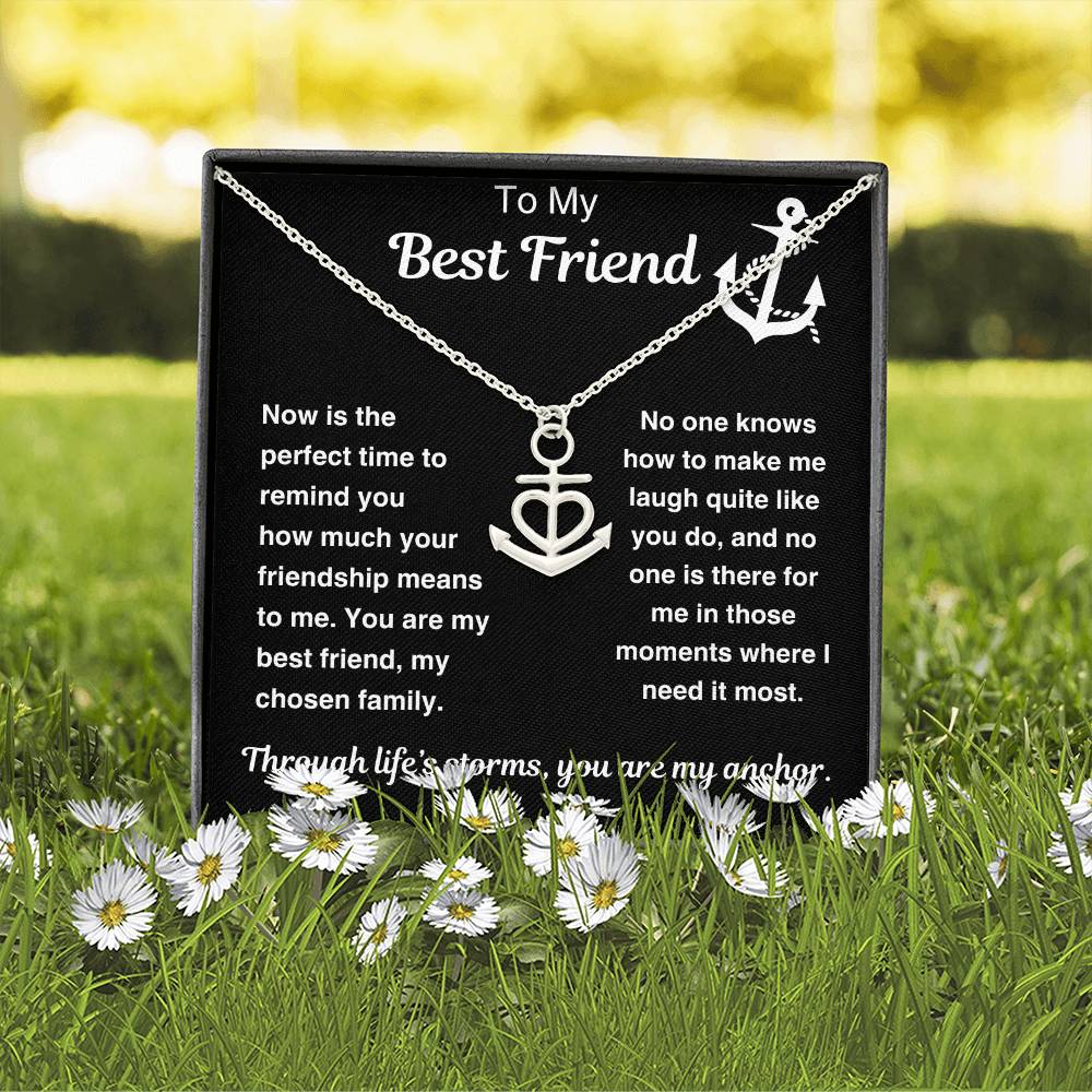 Best Friend Anchor Pendant Necklace