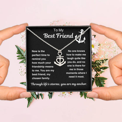 Best Friend Anchor Pendant Necklace