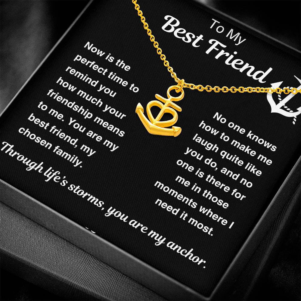 Best Friend Anchor Pendant Necklace