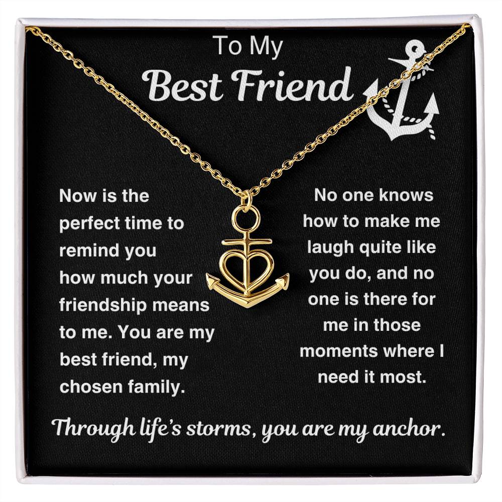 Best Friend Anchor Pendant Necklace