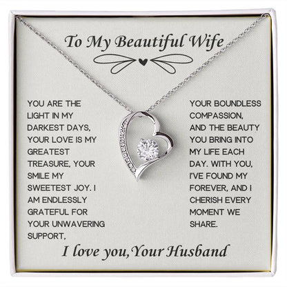 To My Beautiful Wife Heart Necklace