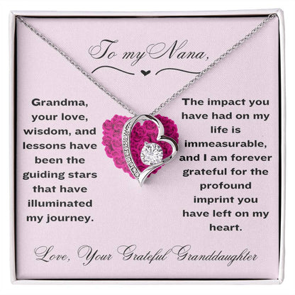 To Nana Heart Necklace From Granddaughter