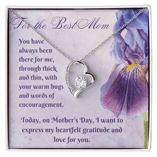 For the Best Mom Heart Necklace