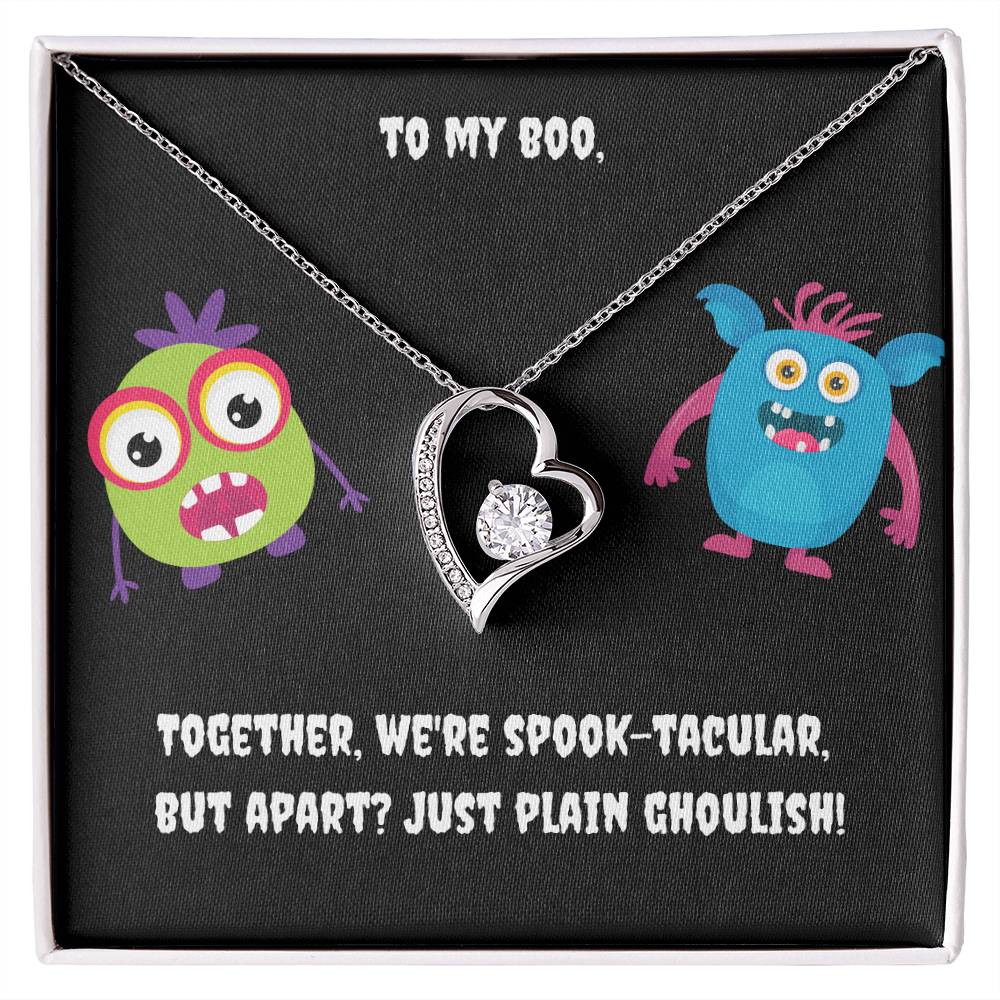 To My Boo Halloween Heart Necklace