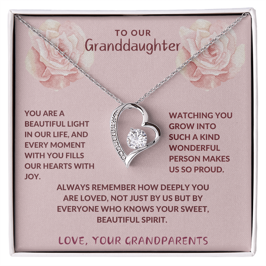 Proud of Granddaughter Forever Love Heart Necklace