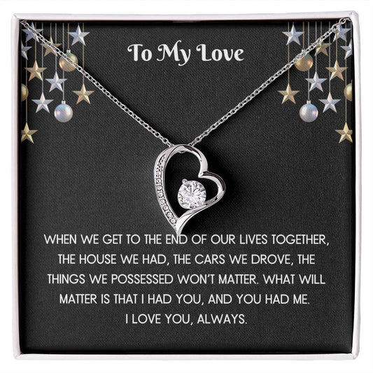 Love Christmas Heart Necklace