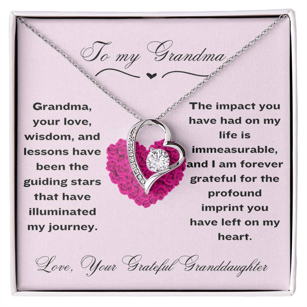 To My Grandma Heart Necklace