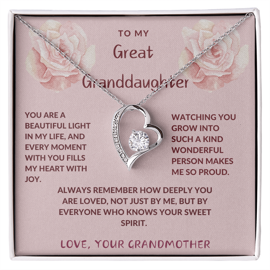 Great-Granddaughter Forever Love Heart Necklace