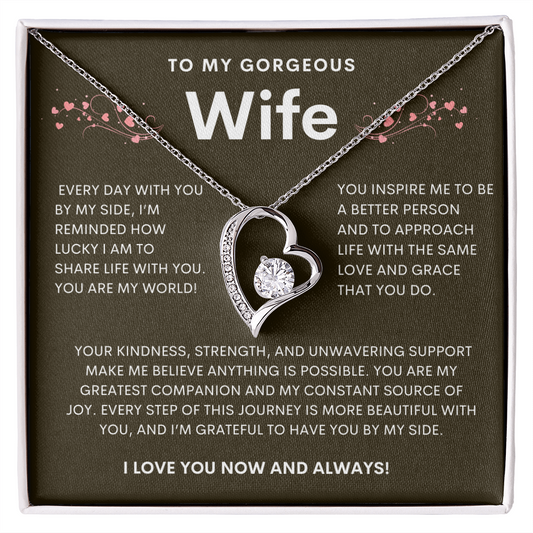 To My Gorgeous Wife Forever Love Necklace