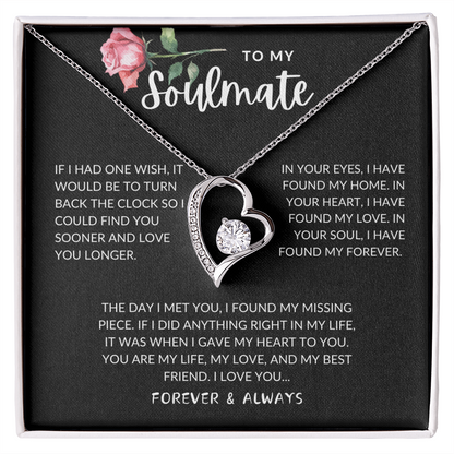 Soulmates Forever and Always Heart Necklace