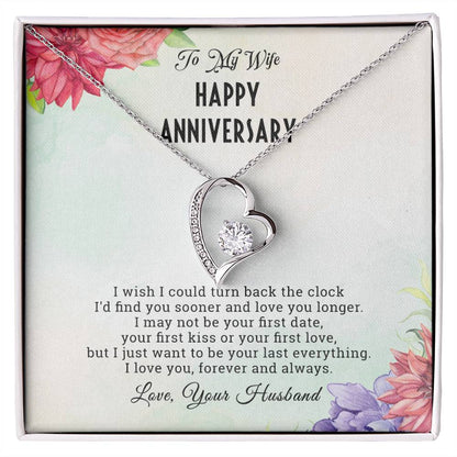 To My Wife Happy Anniversary Gift - Forever Love Necklace