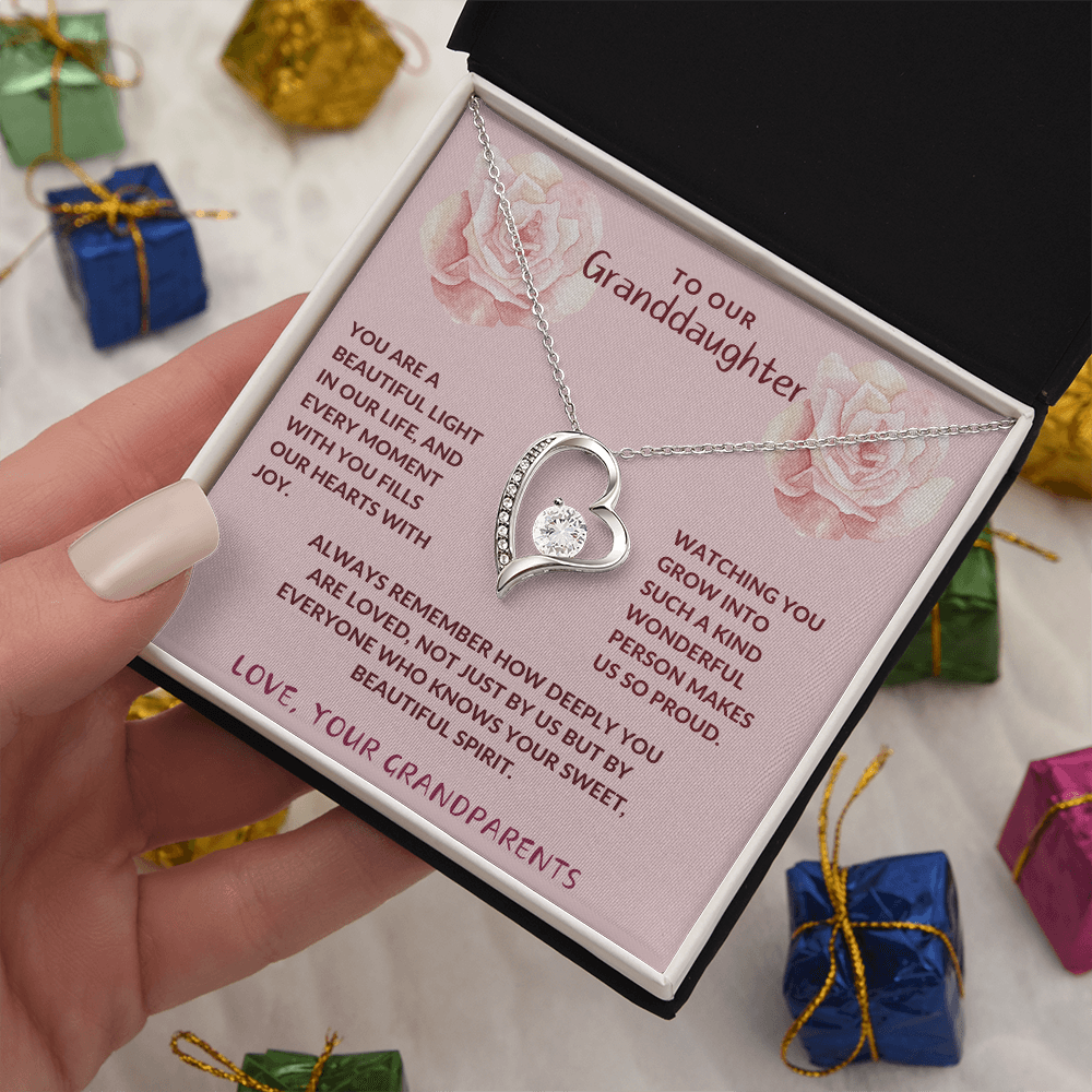 Proud of Granddaughter Forever Love Heart Necklace