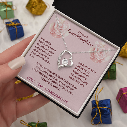 Proud of Granddaughter Forever Love Heart Necklace