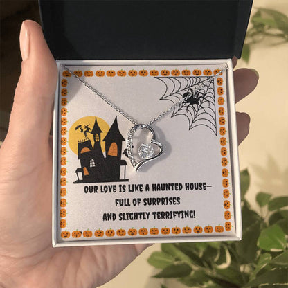 Haunted Love Halloween Heart Necklace