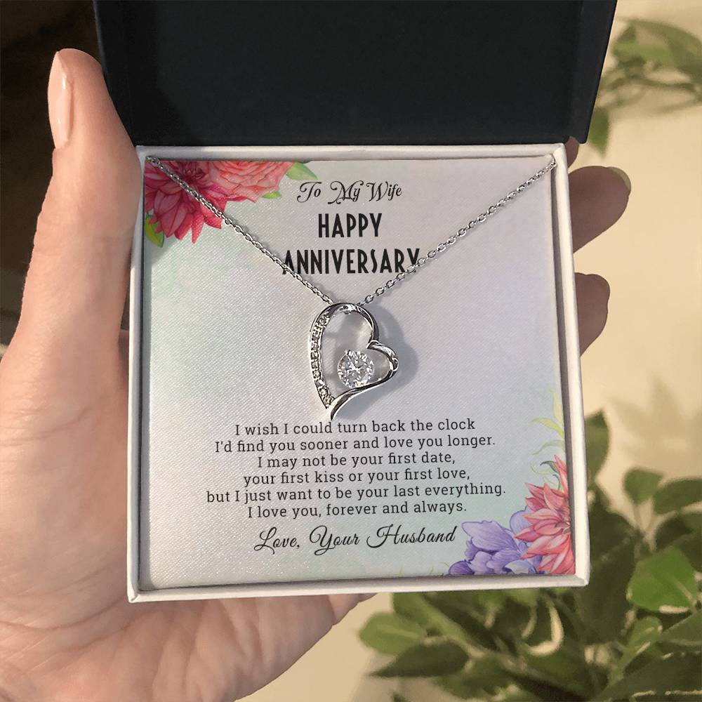 To My Wife Happy Anniversary Gift - Forever Love Necklace