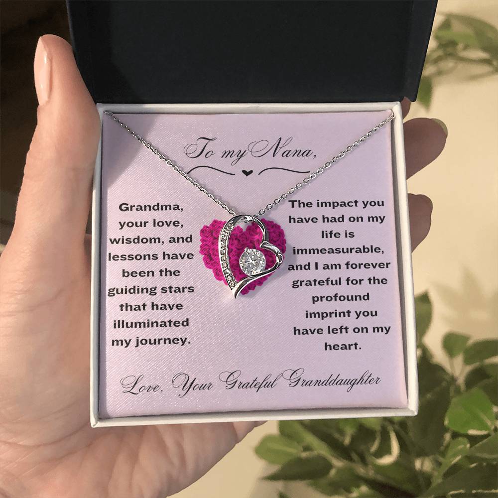 To Nana Heart Necklace From Granddaughter