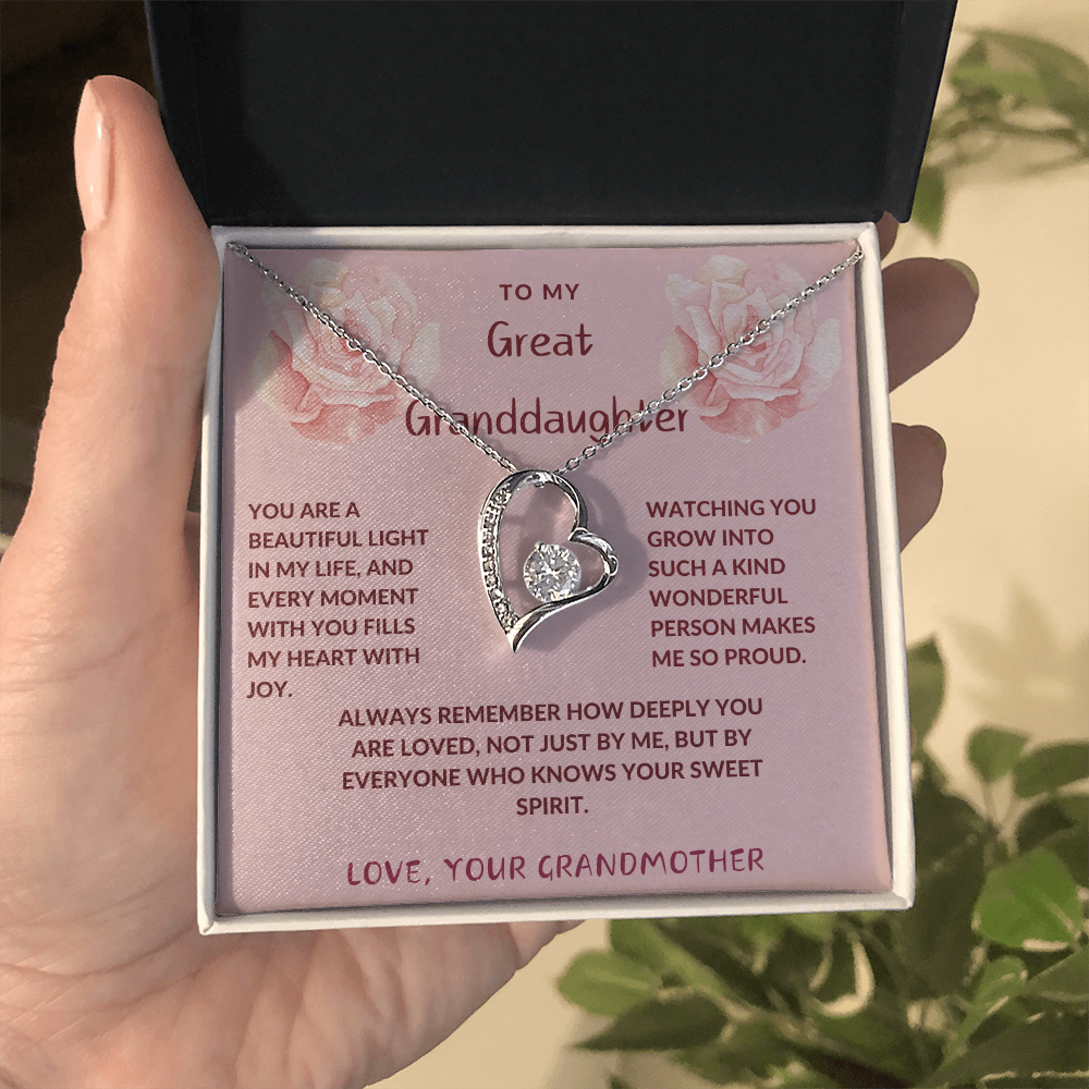 Great-Granddaughter Forever Love Heart Necklace