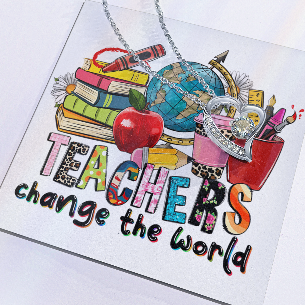 Teachers Change the World Heart Necklace