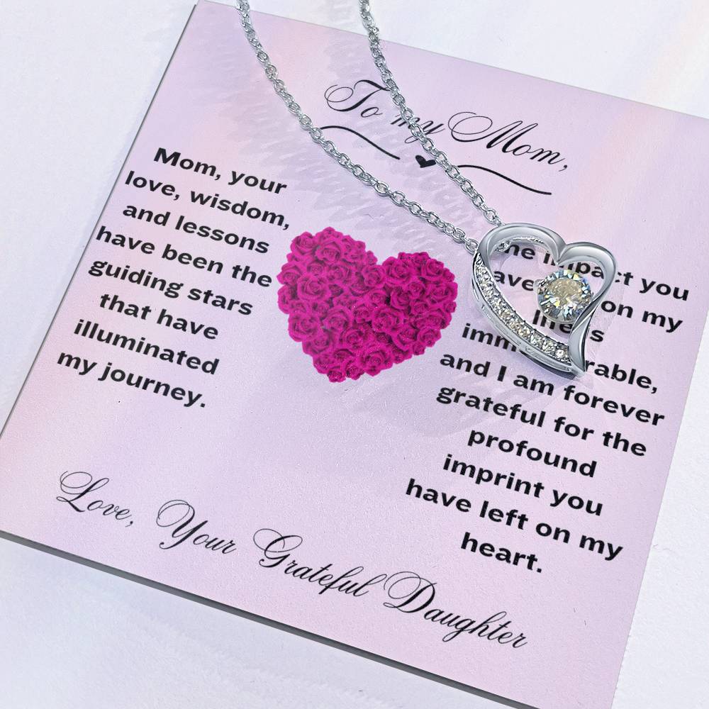 To My Mom Heart Necklace