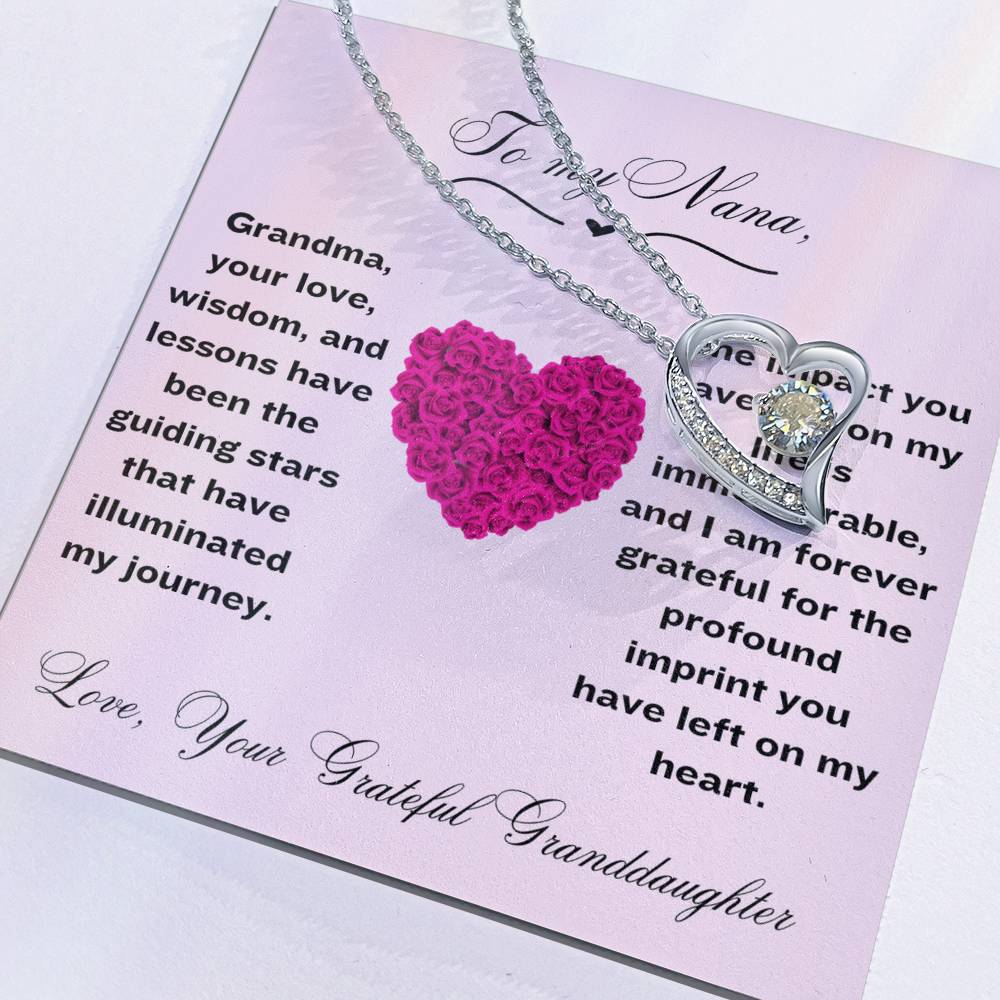 To Nana Heart Necklace From Granddaughter