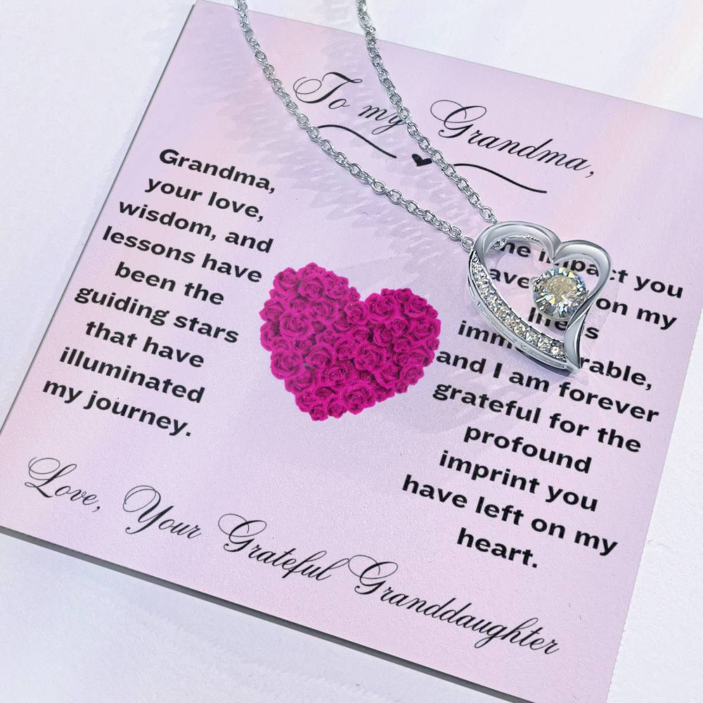 To My Grandma Heart Necklace