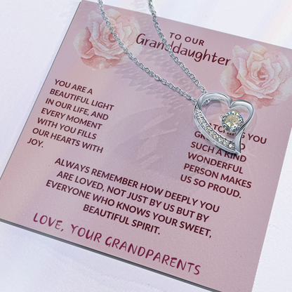 Proud of Granddaughter Forever Love Heart Necklace