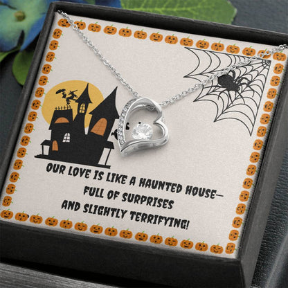 Haunted Love Halloween Heart Necklace