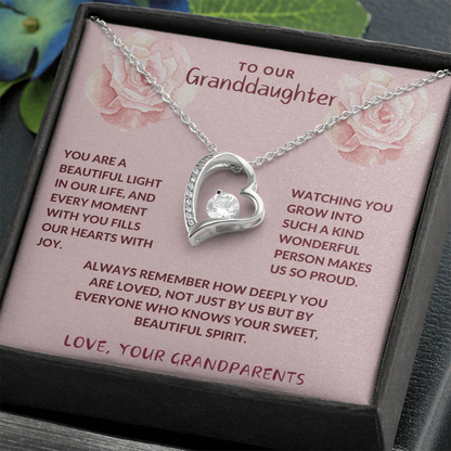 Proud of Granddaughter Forever Love Heart Necklace