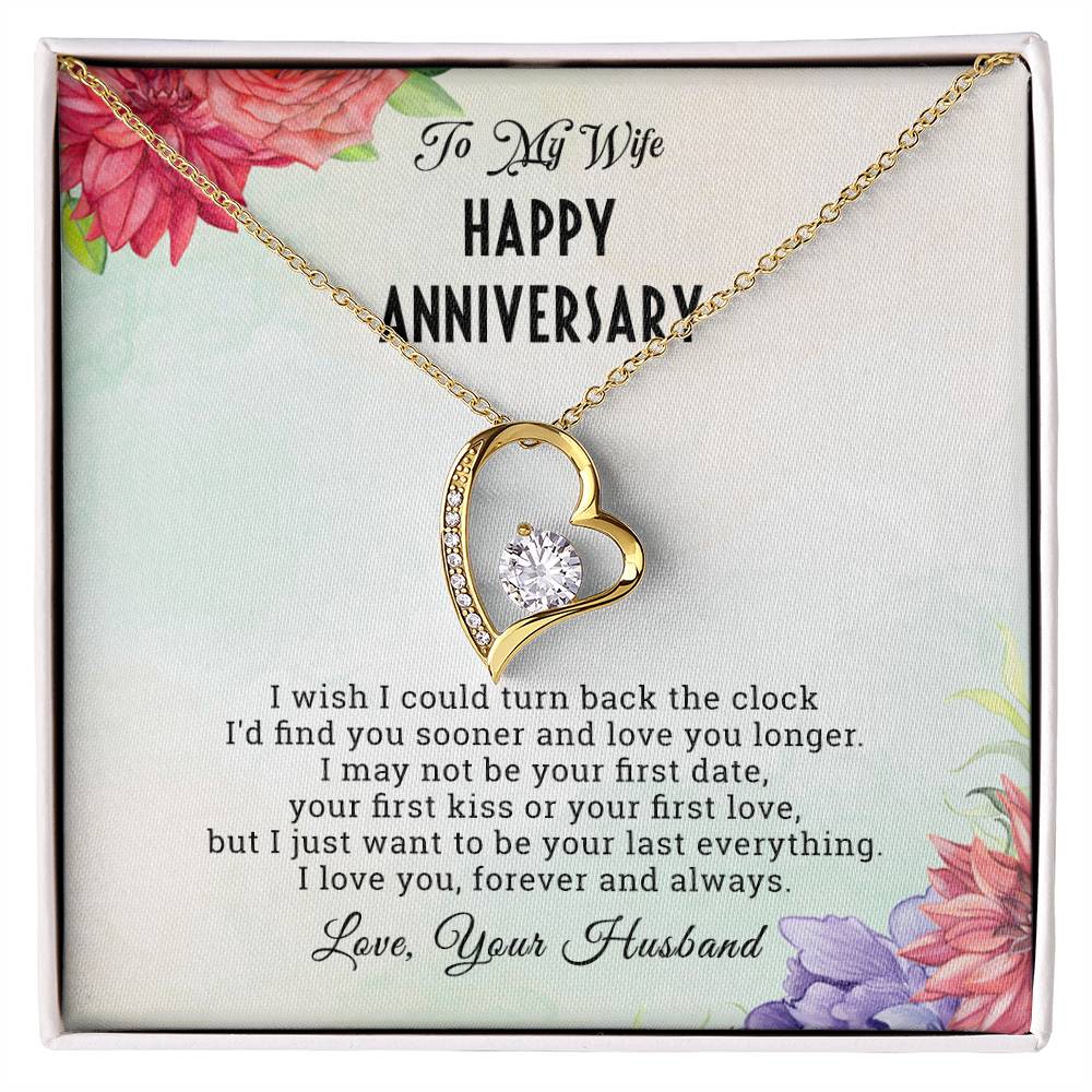 To My Wife Happy Anniversary Gift - Forever Love Necklace