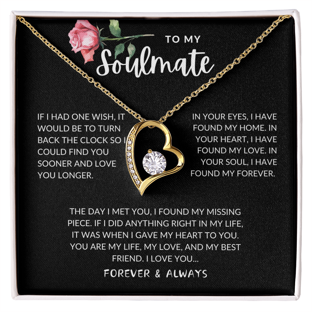 Soulmates Forever and Always Heart Necklace