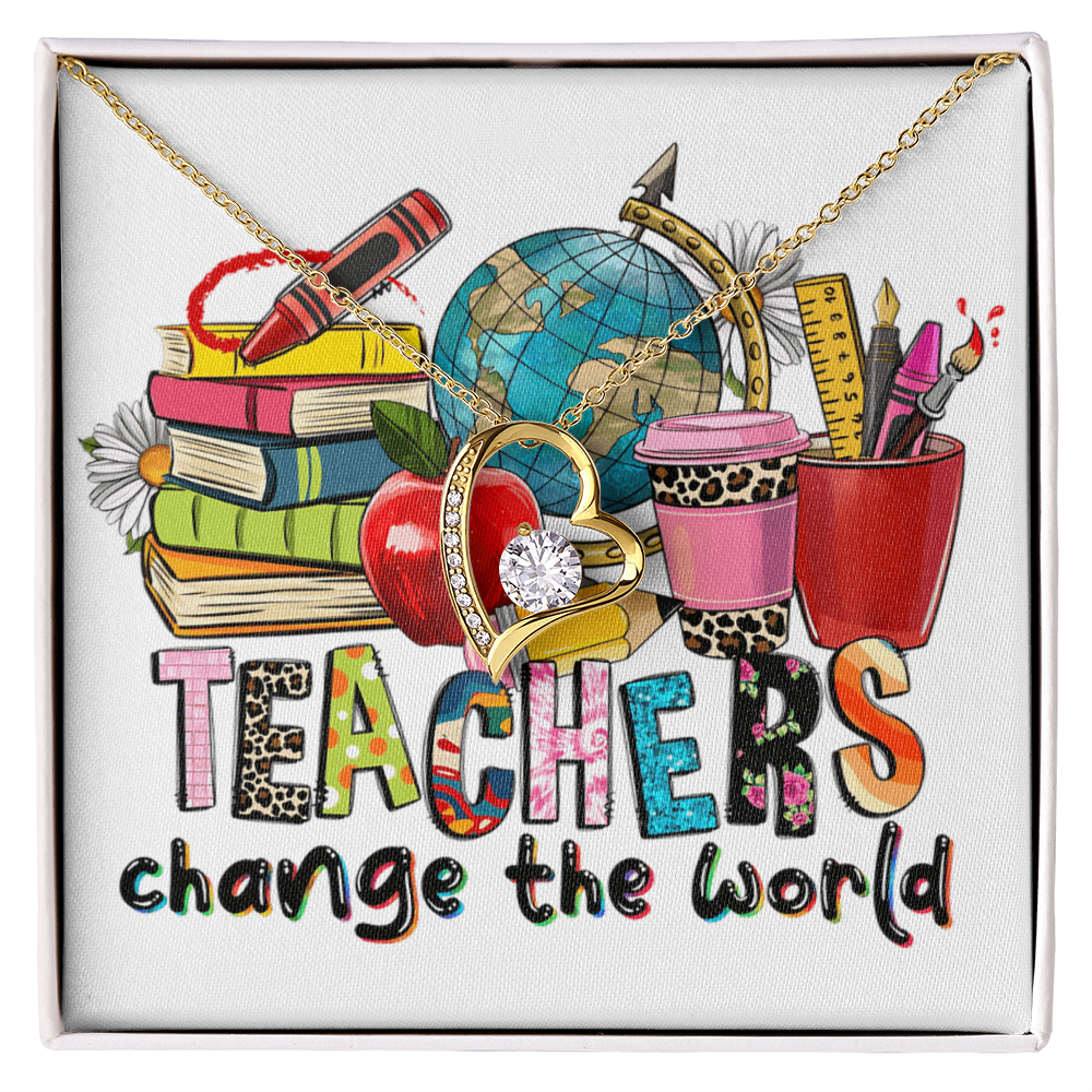 Teachers Change the World Heart Necklace