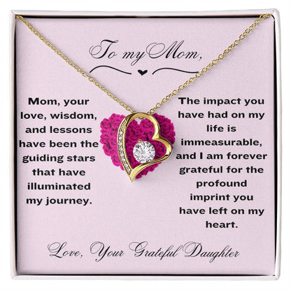 To My Mom Forever Love Heart Necklace