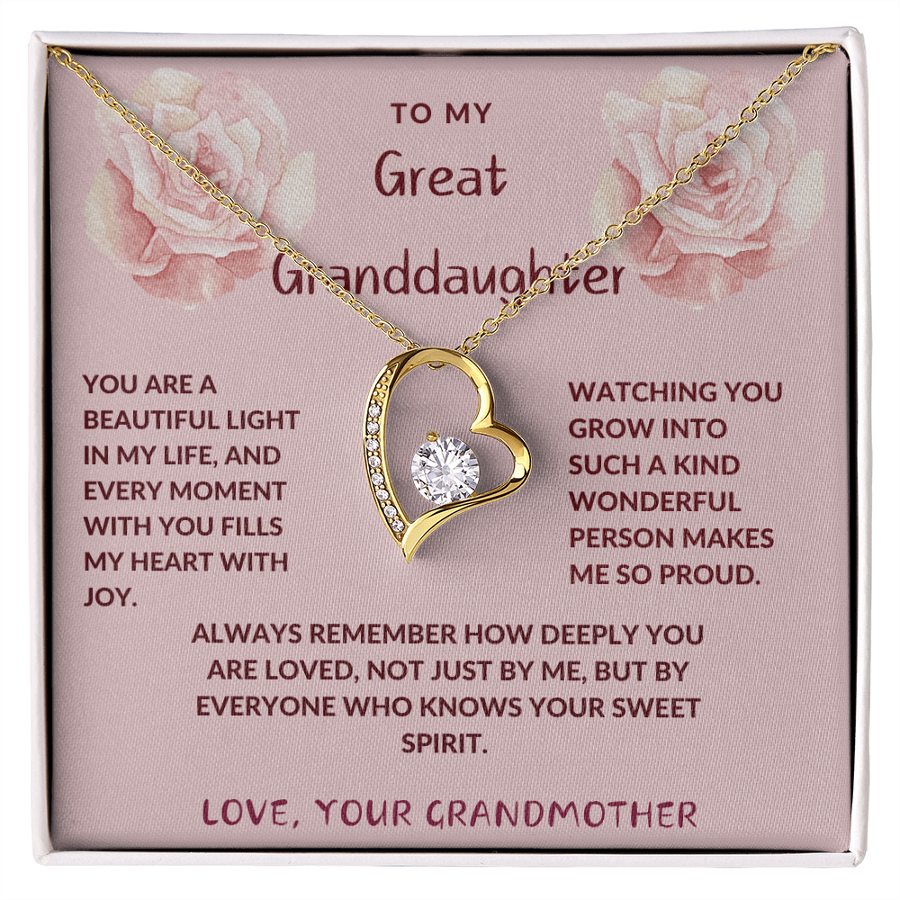 Great-Granddaughter Forever Love Heart Necklace