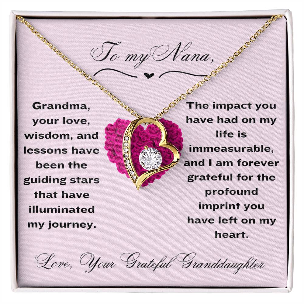 To Nana Heart Necklace From Granddaughter