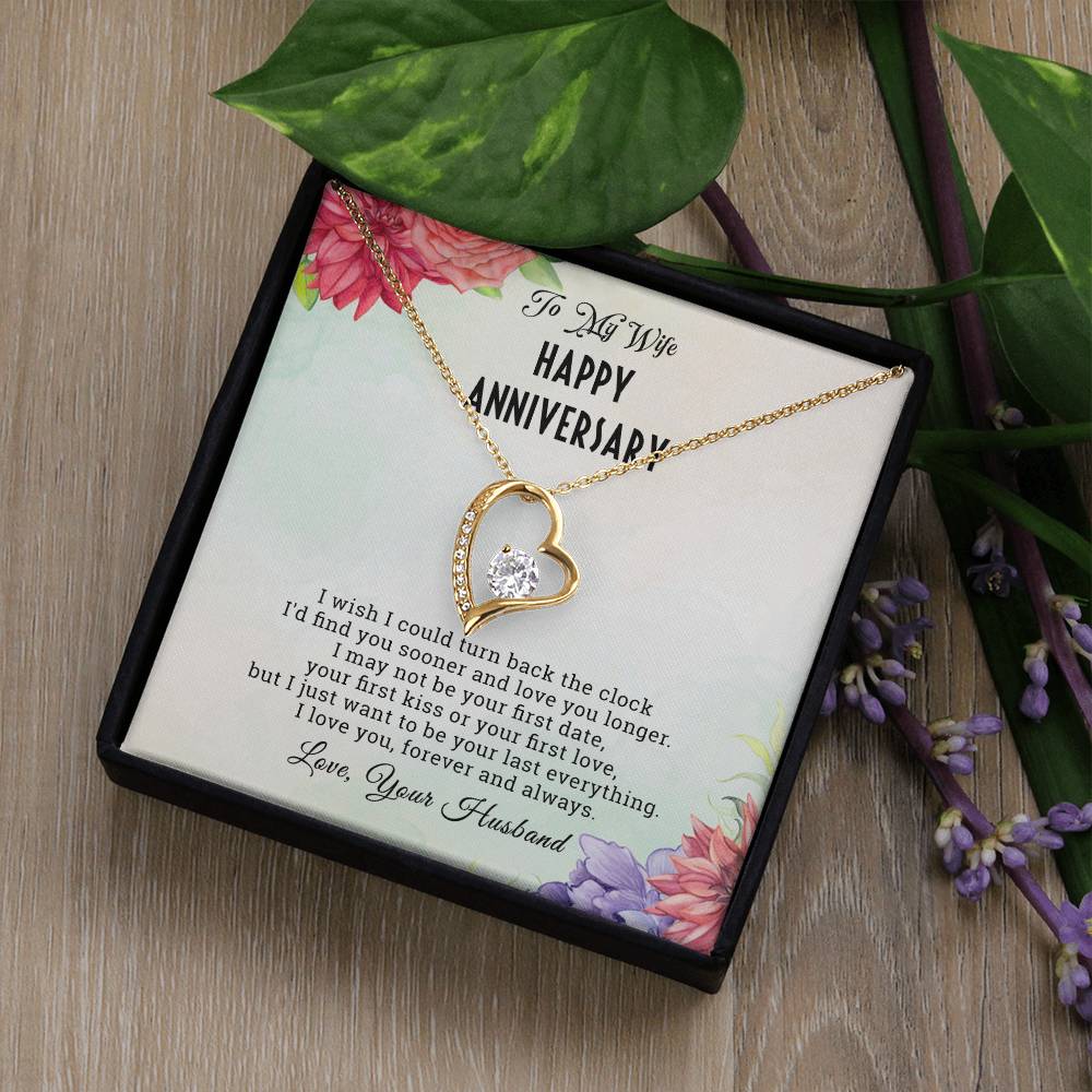 To My Wife Happy Anniversary Gift - Forever Love Necklace