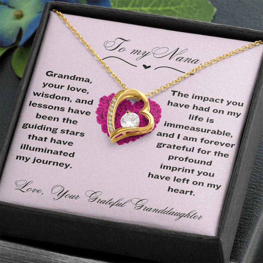 To Nana Heart Necklace From Granddaughter