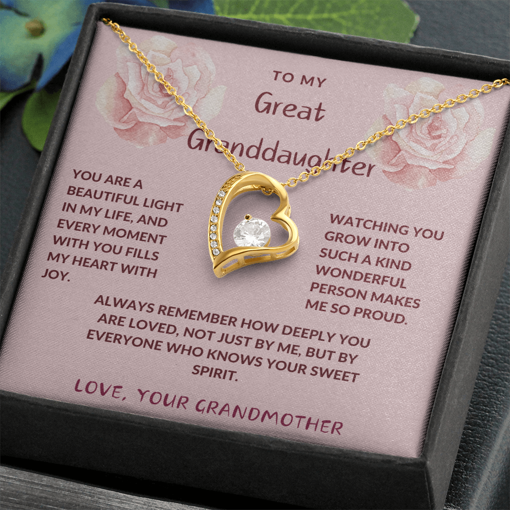 Great-Granddaughter Forever Love Heart Necklace