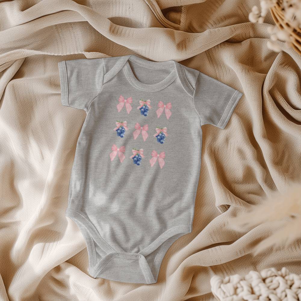 Blueberries and Bows Coquette Onesie