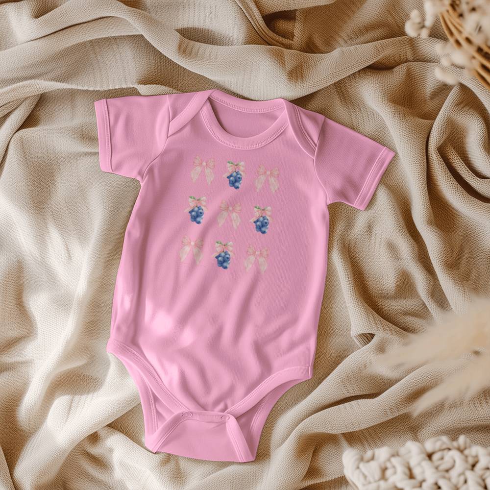 Blueberries and Bows Coquette Onesie