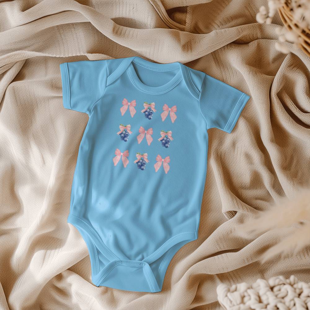 Blueberries and Bows Coquette Onesie