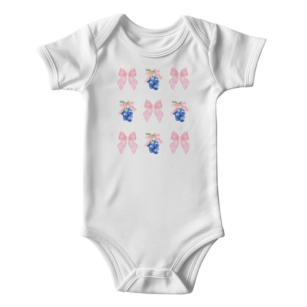 Blueberries and Bows Coquette Onesie