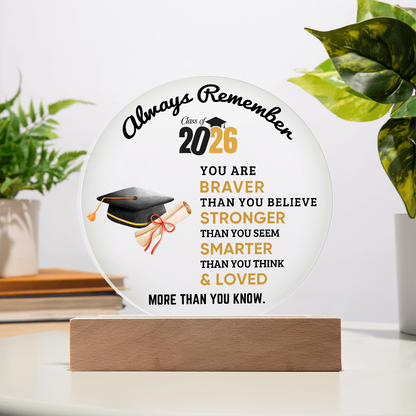 2026 Graduation Circle Acrylic Plaque
