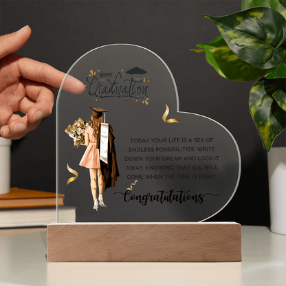 Happy Graduation Heart Acrylic Plaque