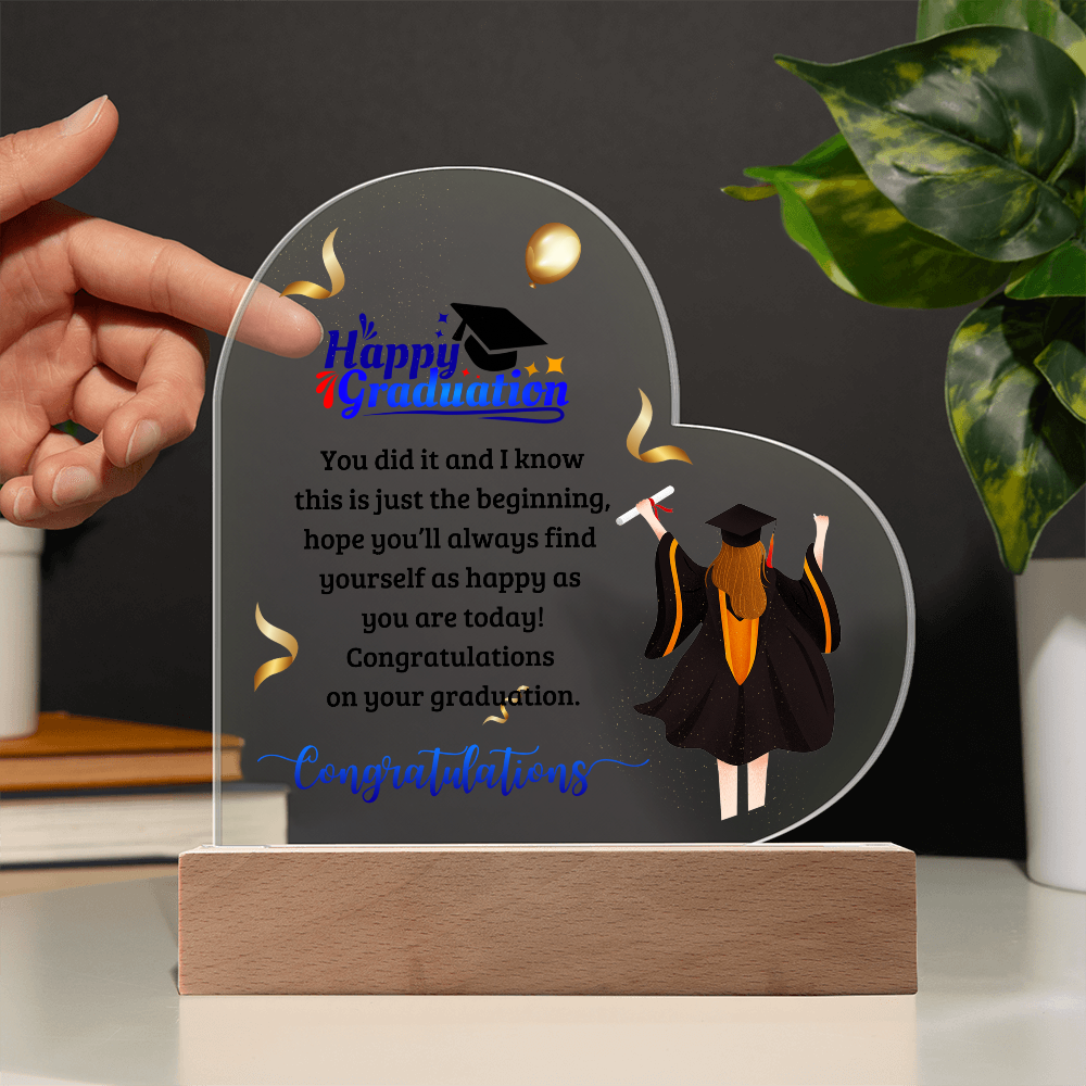 Happy Graduation Heart Acrylic Plaque