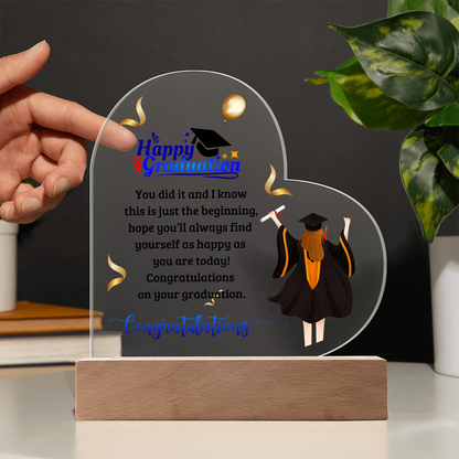 Happy Graduation Heart Acrylic Plaque